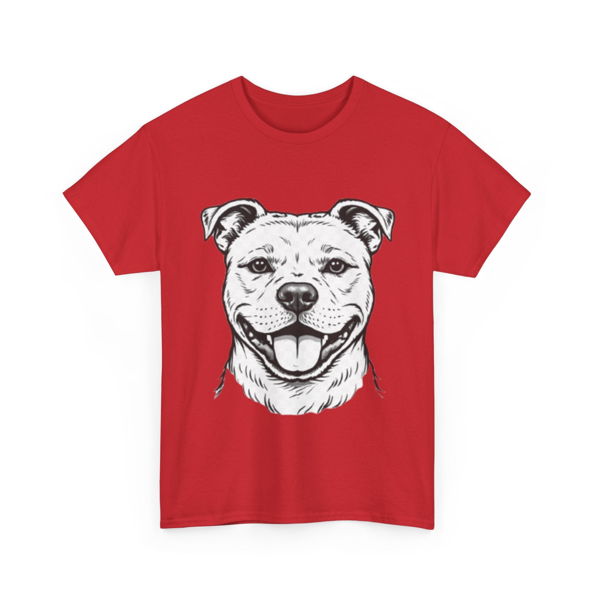 Pit Bull Smile T-Shirt — Happy Dog Portrait Tee for Dog Lovers