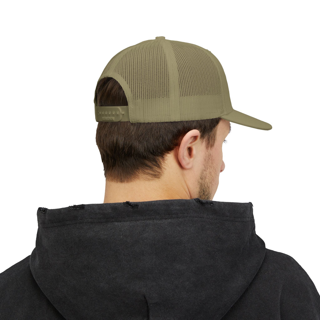 Embroidered Pitbull Trucker Hat — Black/White Snapback Cap