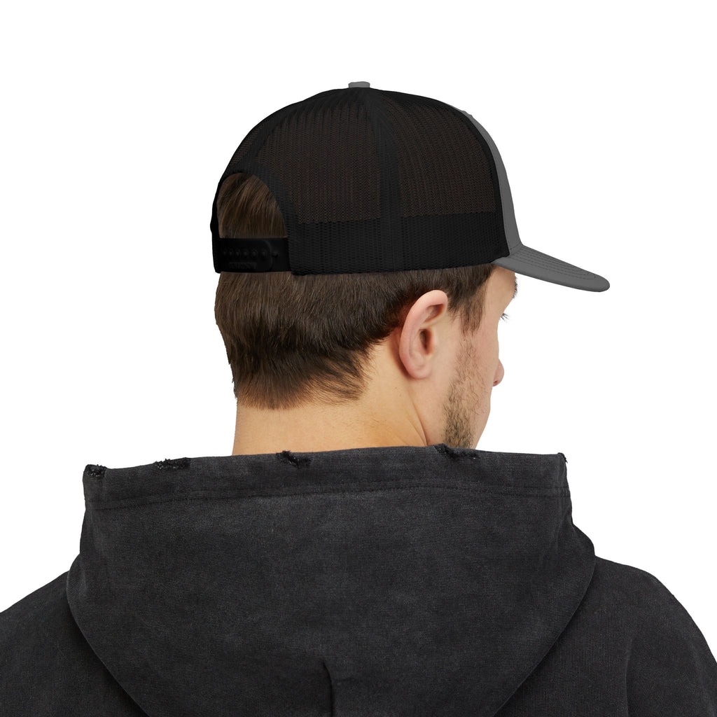 Embroidered Pitbull Trucker Hat — Black/White Snapback Cap