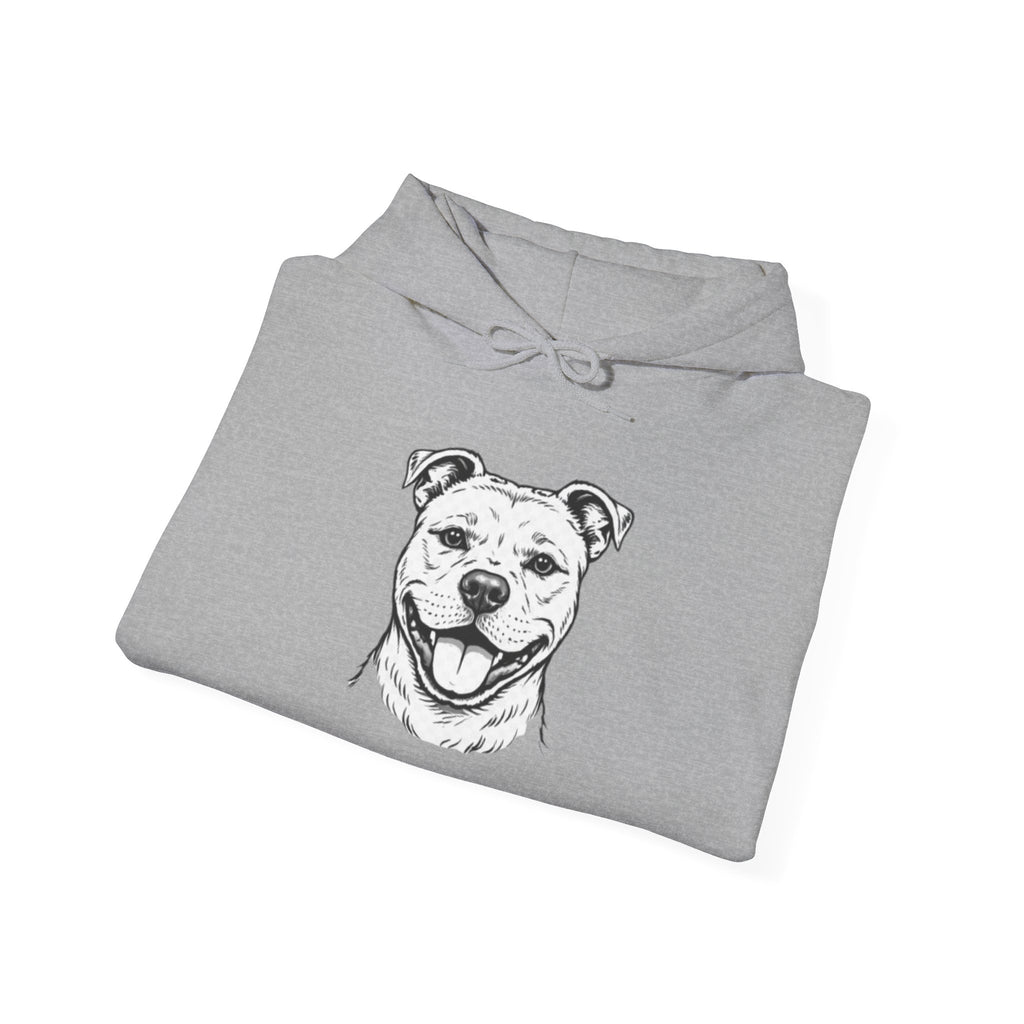 Pit Bull Portrait Hoodie — Minimalist Dog Face Pullover