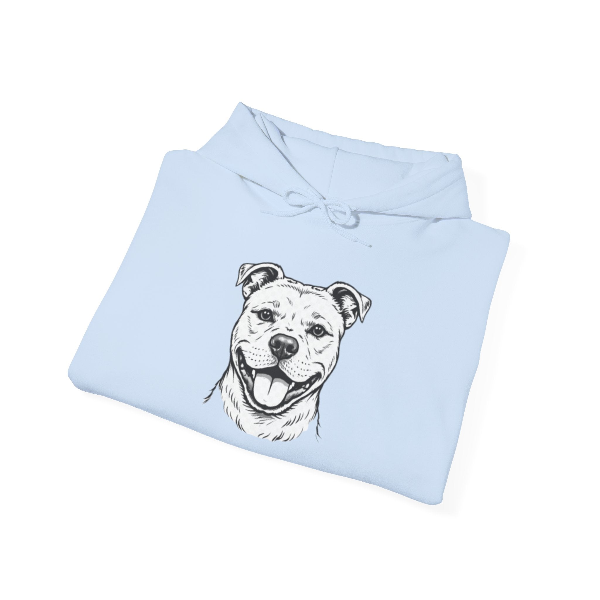 Pit Bull Portrait Hoodie — Minimalist Dog Face Pullover