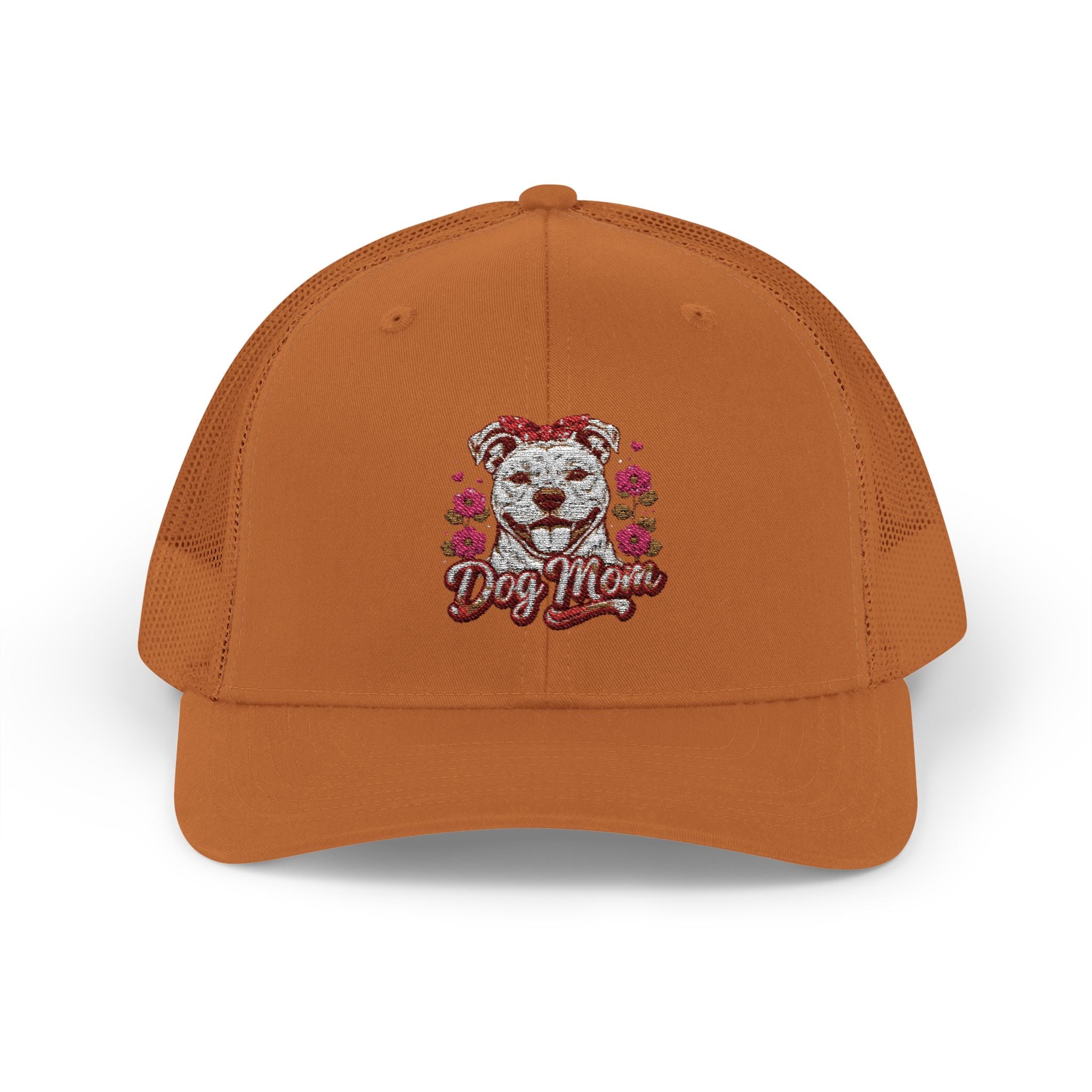 Trucker Cap — Floral Teddy 'Dog Mom' Embroidered Snapback