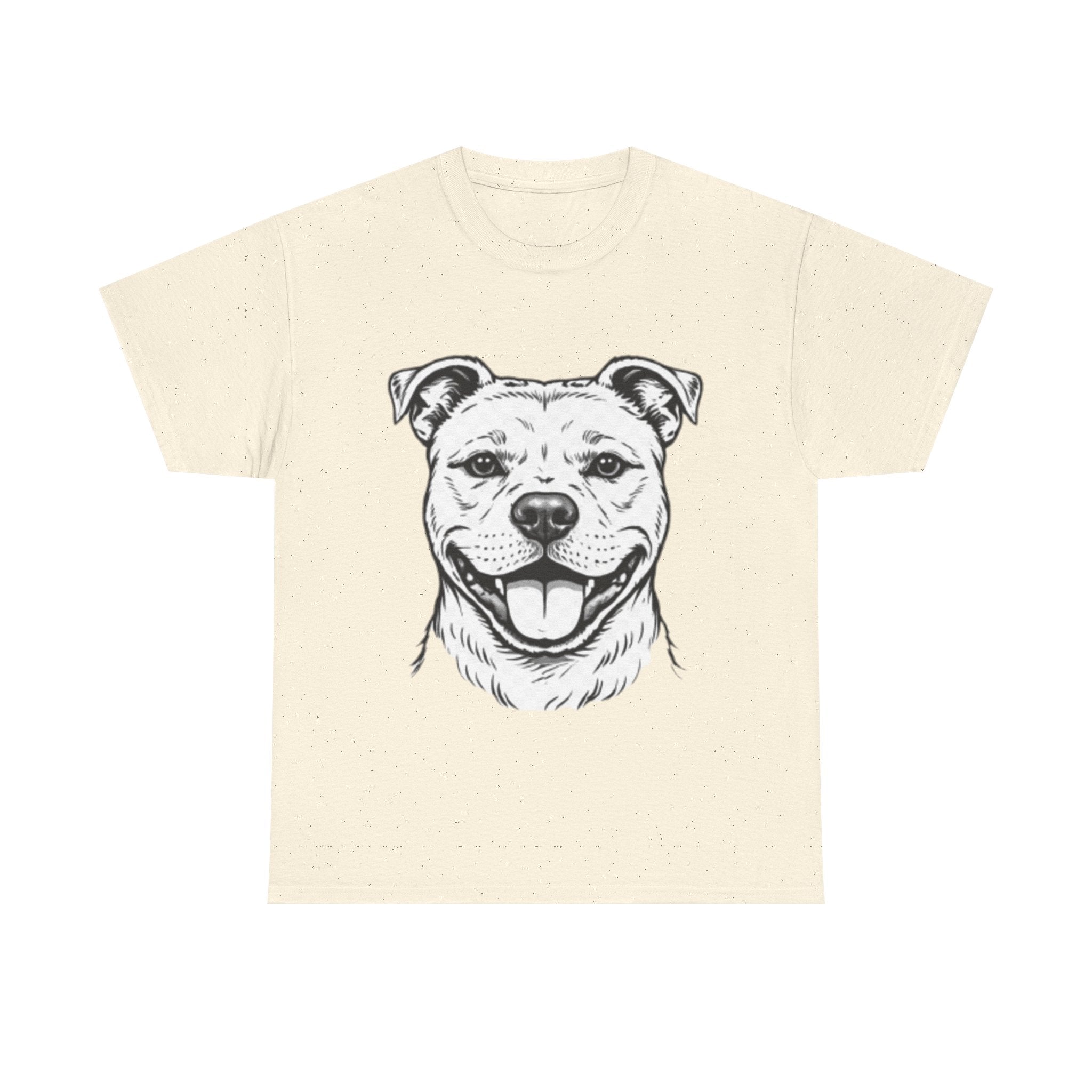 Pit Bull Smile T-Shirt — Happy Dog Portrait Tee for Dog Lovers