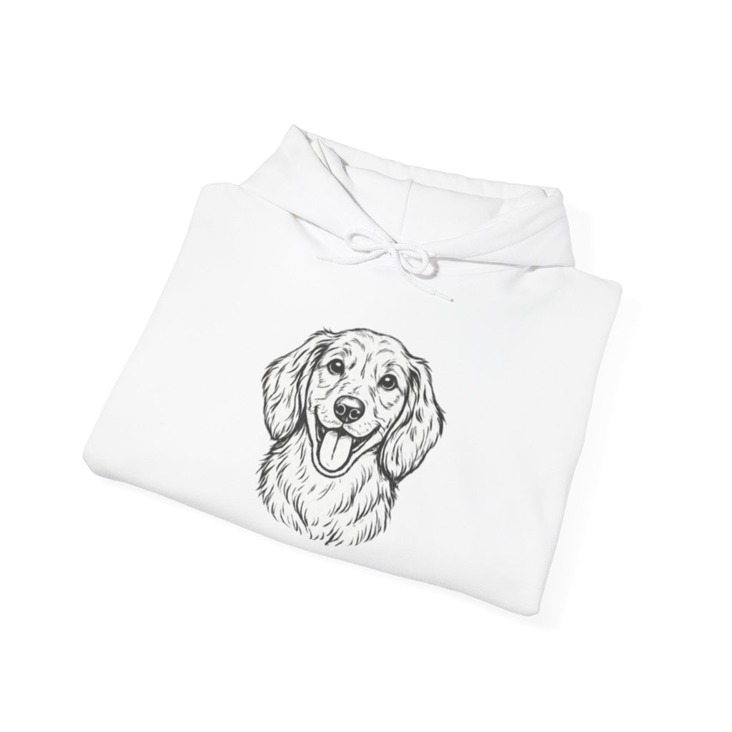 Golden Retriever Hoodie — Hand-Drawn Dog Portrait Sweatshirt
