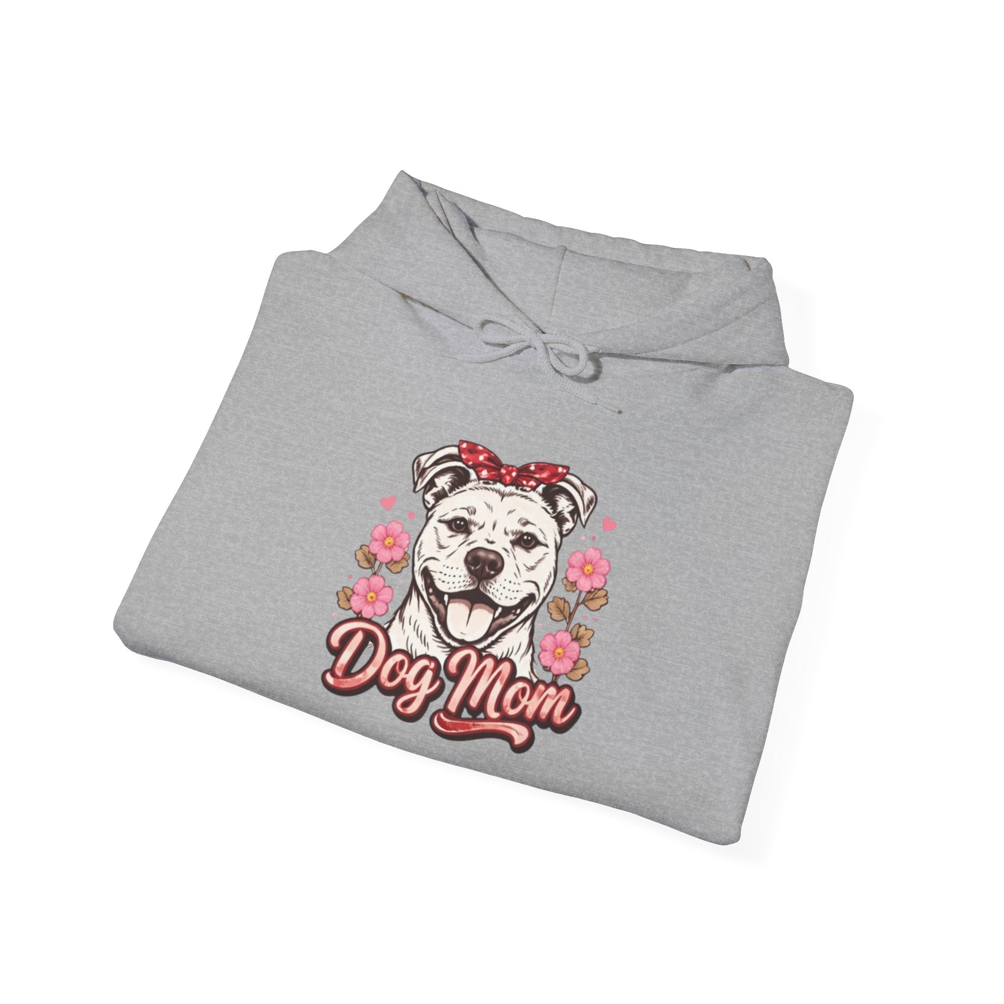 Dog Mom Hoodie – Floral Pitbull Design