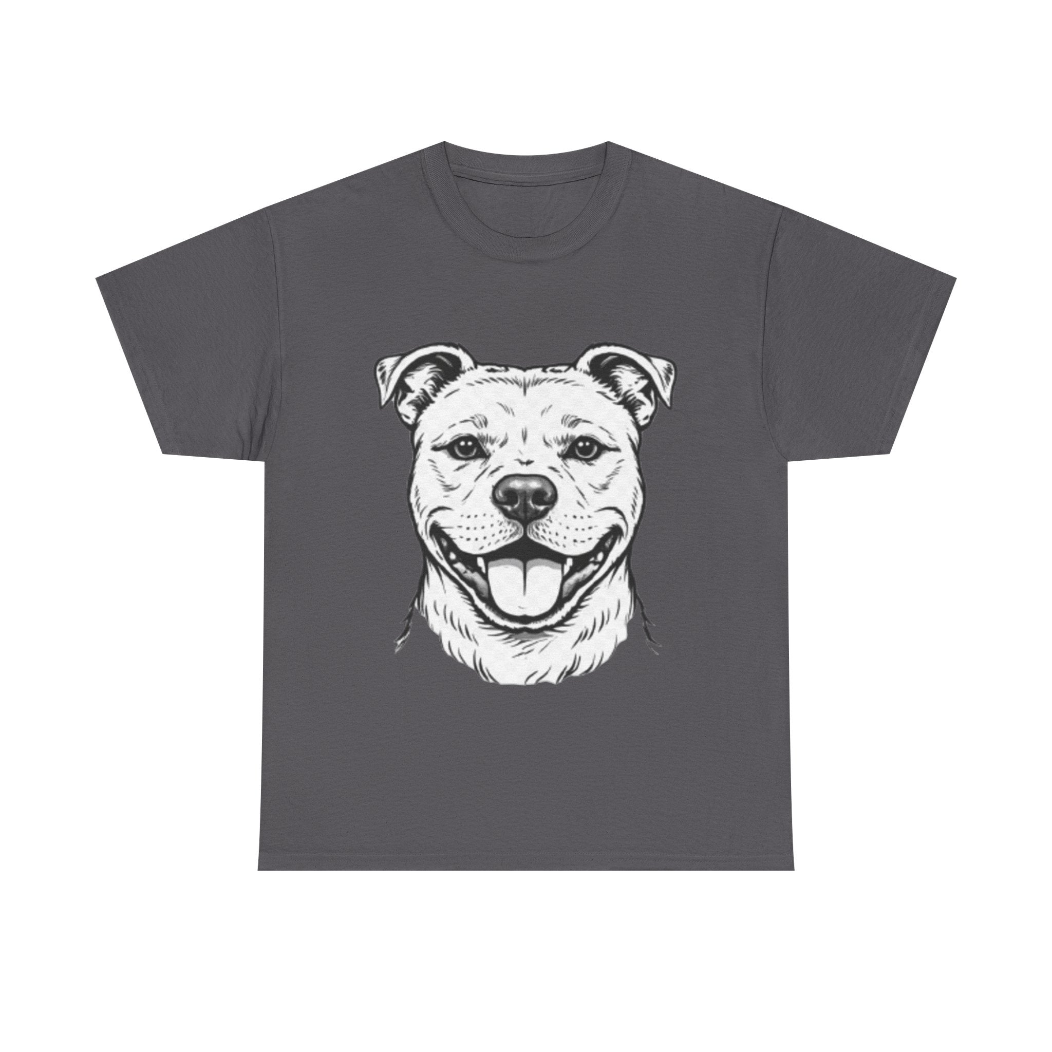 Pit Bull Smile T-Shirt — Happy Dog Portrait Tee for Dog Lovers