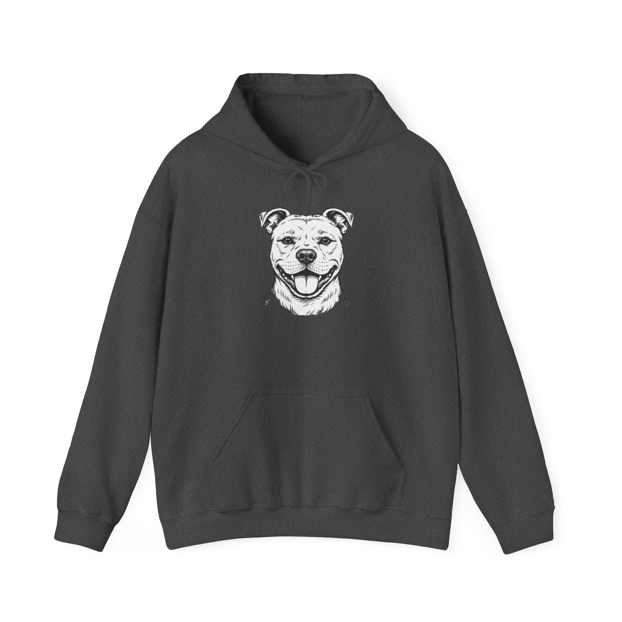 Pit Bull Portrait Hoodie — Minimalist Dog Face Pullover